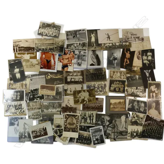 COLLECTION VINTAGE PHOTOS & POSTCARDS SPORTING THEMES includes signed 1938 'Buller Rugby Union Rep Team' photo etc